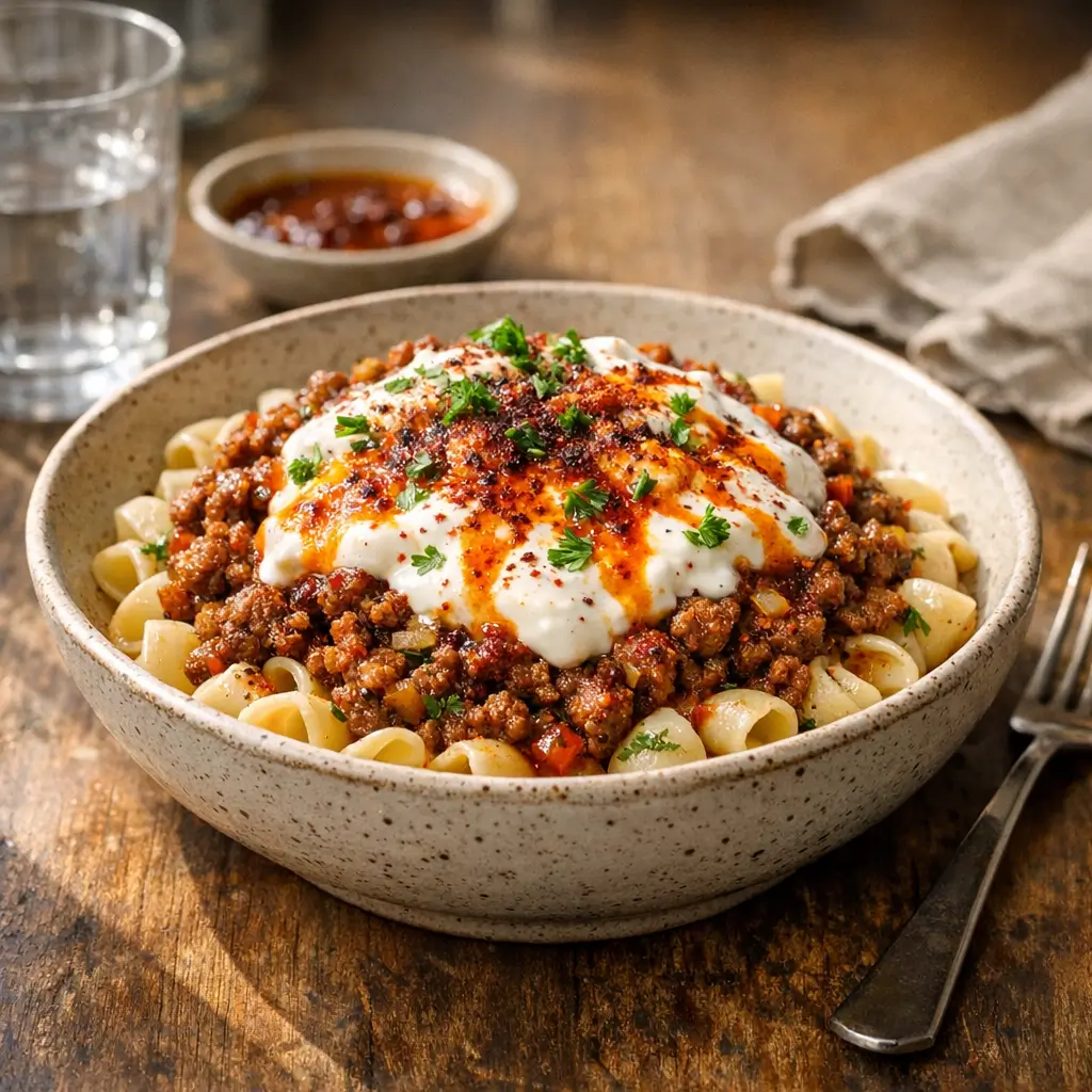 Anna Paul’s Turkish Pasta with Three Fast Sauces