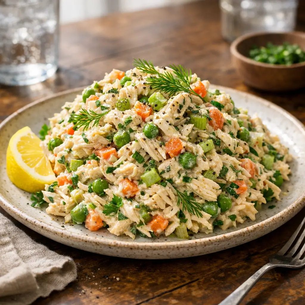 Creamy Chicken Soup Salad with Bright Lemon-Dill