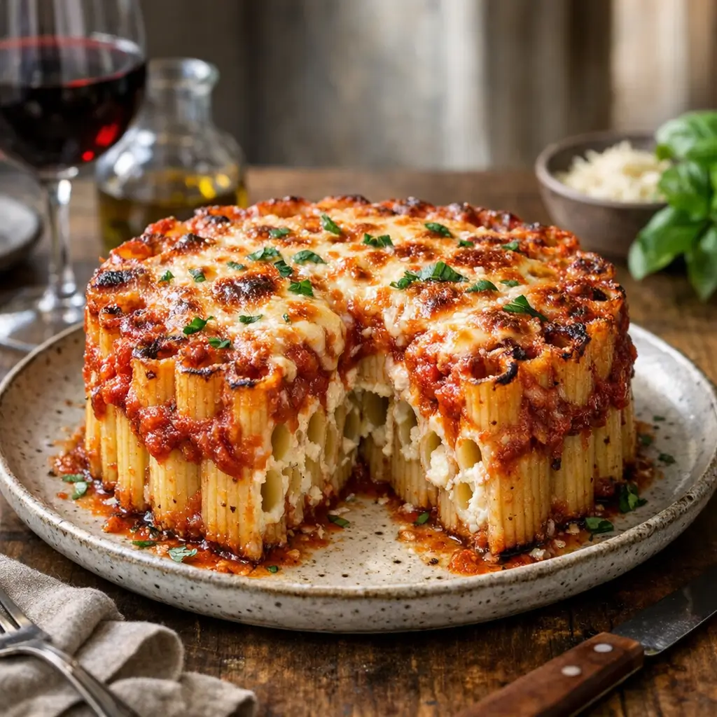 Honeycomb Pasta Cake: Cheesy, Sliceable Fun for Dinner
