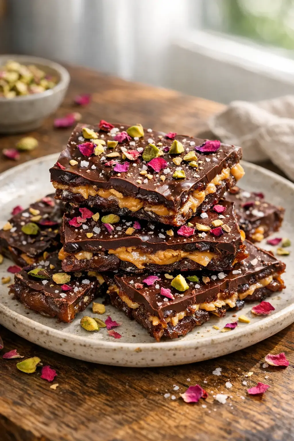 No-Bake Viral Date Bark with Peanut Butter, Chocolate