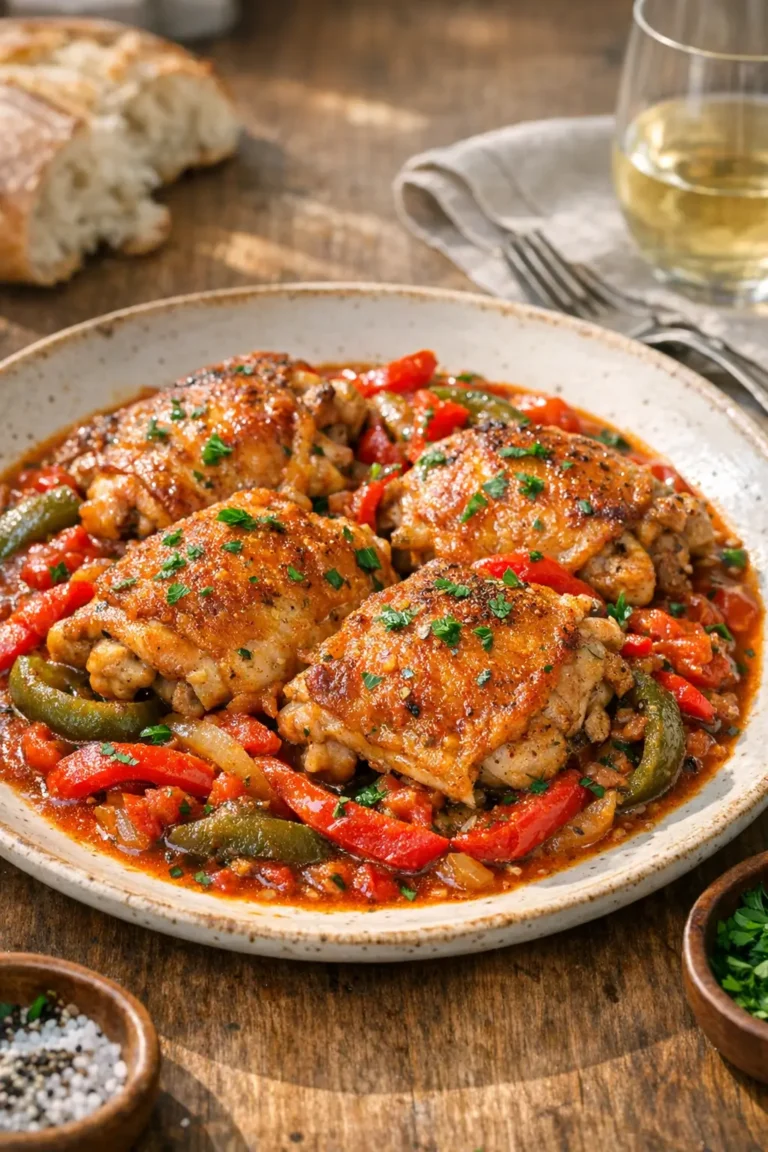 Basque Chicken with Peppers, Tomatoes, and Herbs Tonight
