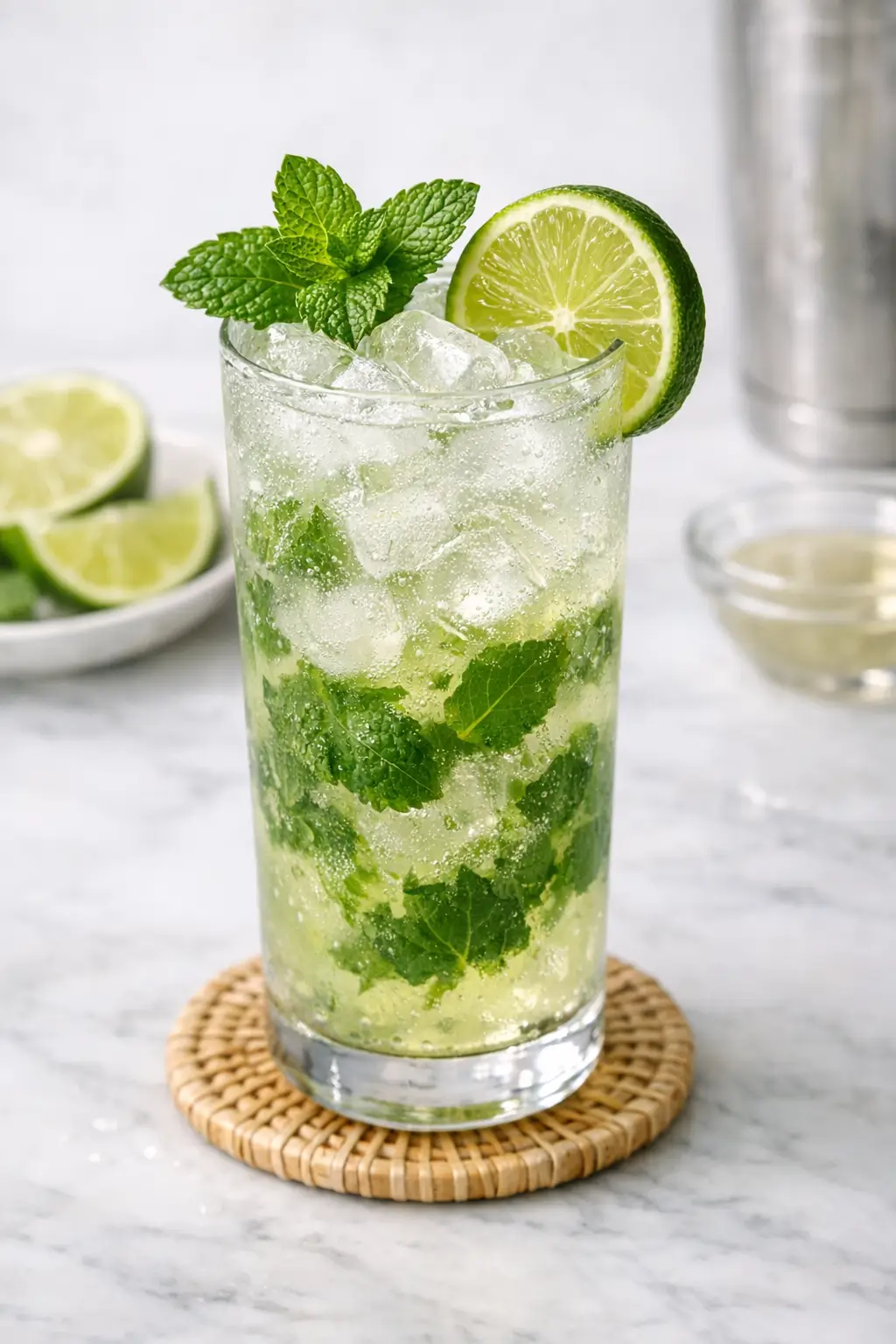 Classic Mojito with Lime, Mint and Rum