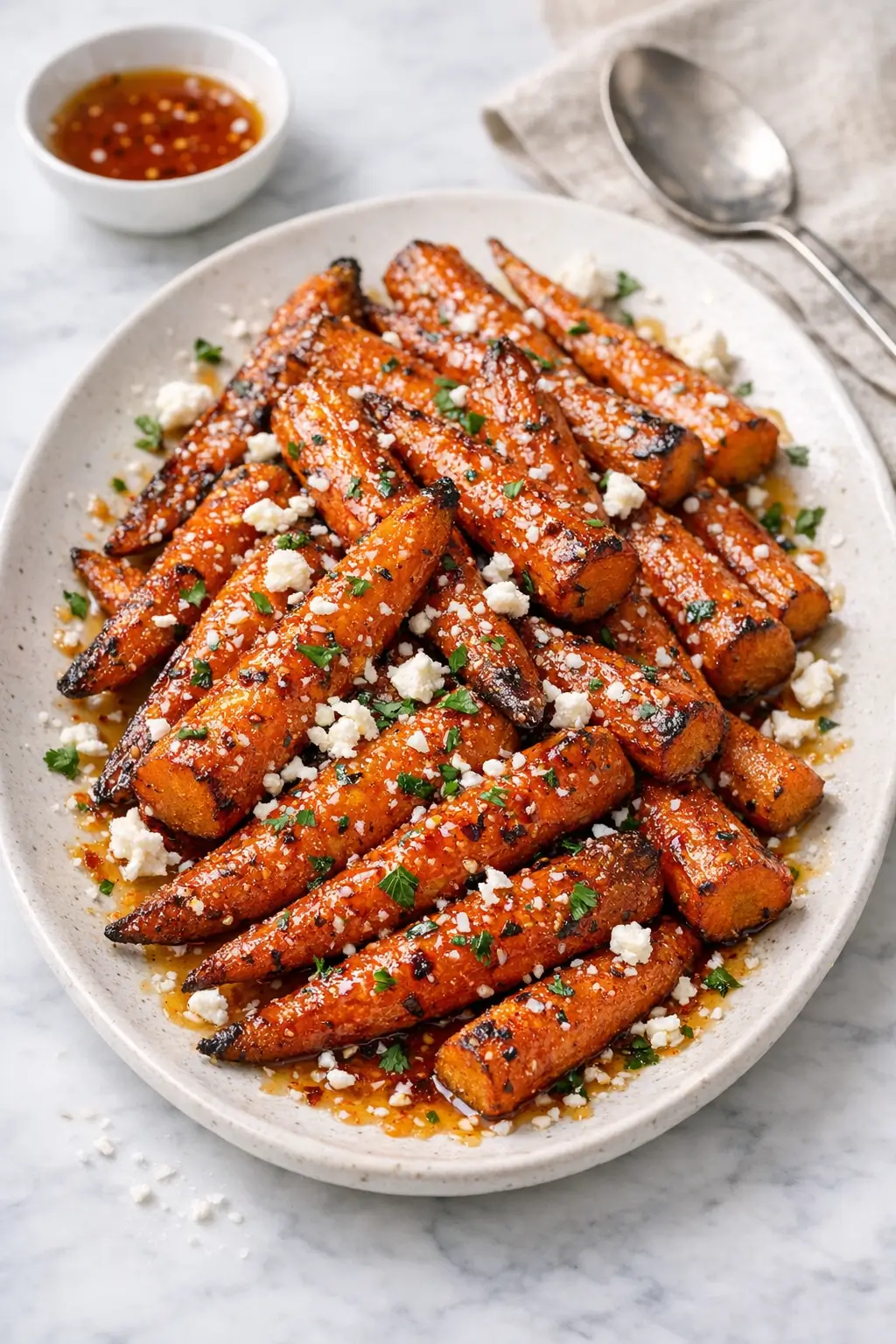 Honey Roasted Carrots with Hot Honey Drizzle