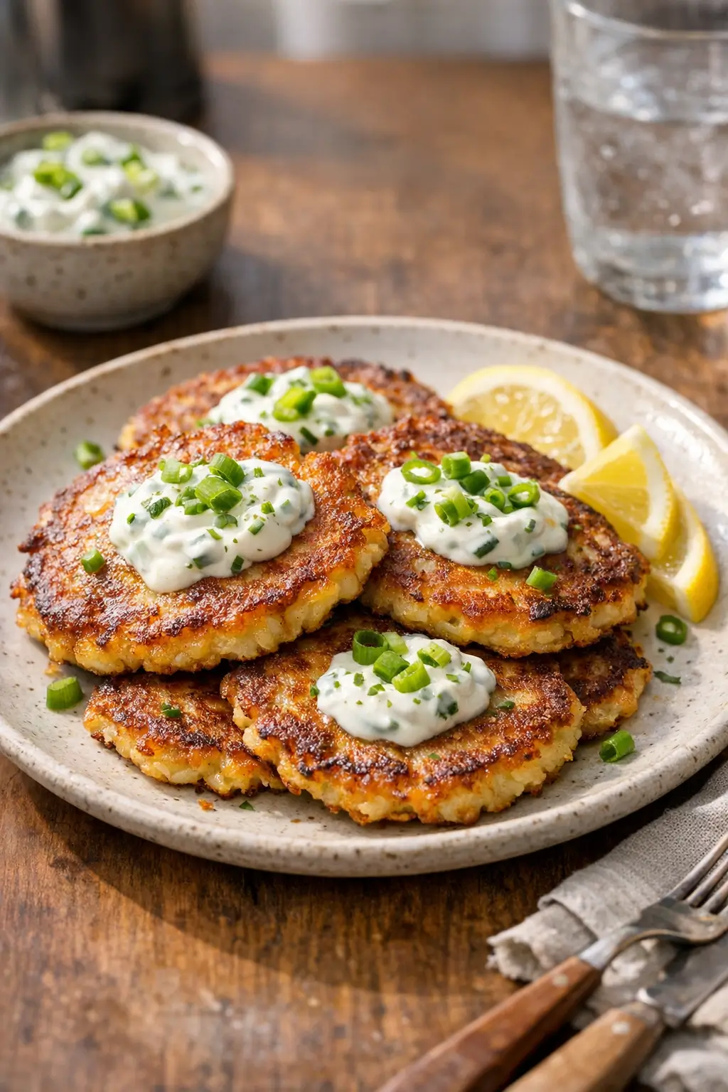 Irish Boxty Potato Pancakes with Scallion Sour Cream