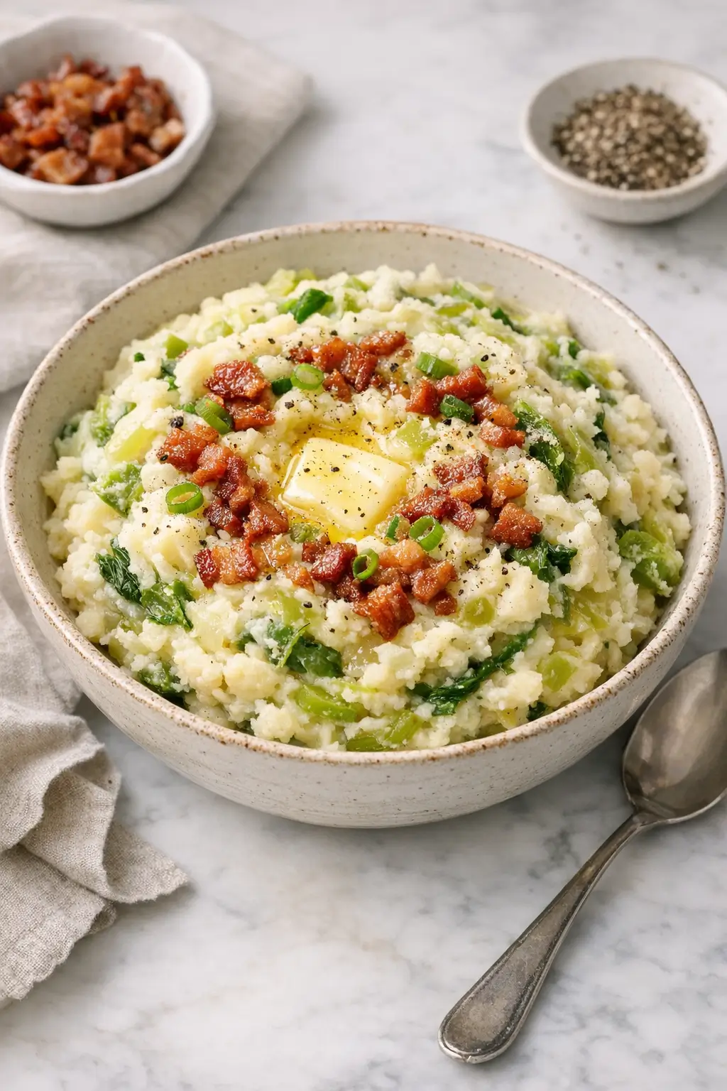 Irish Colcannon Mashed Potatoes with Cabbage