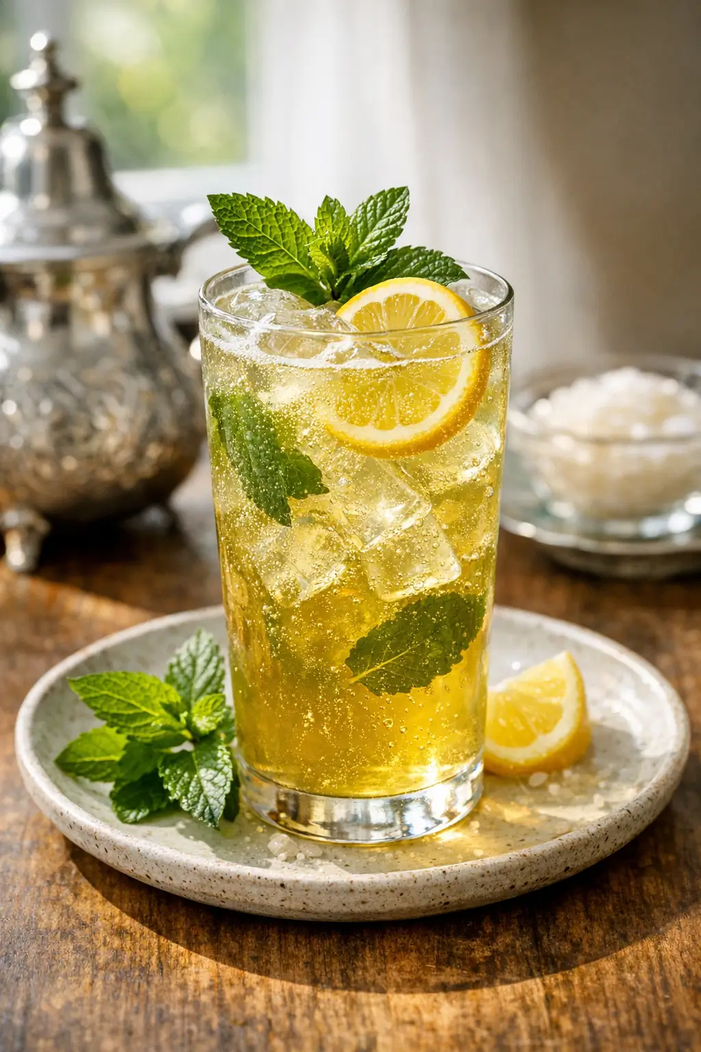 Moroccan Mint Tea Spritz with Bright, Bubbly Finish