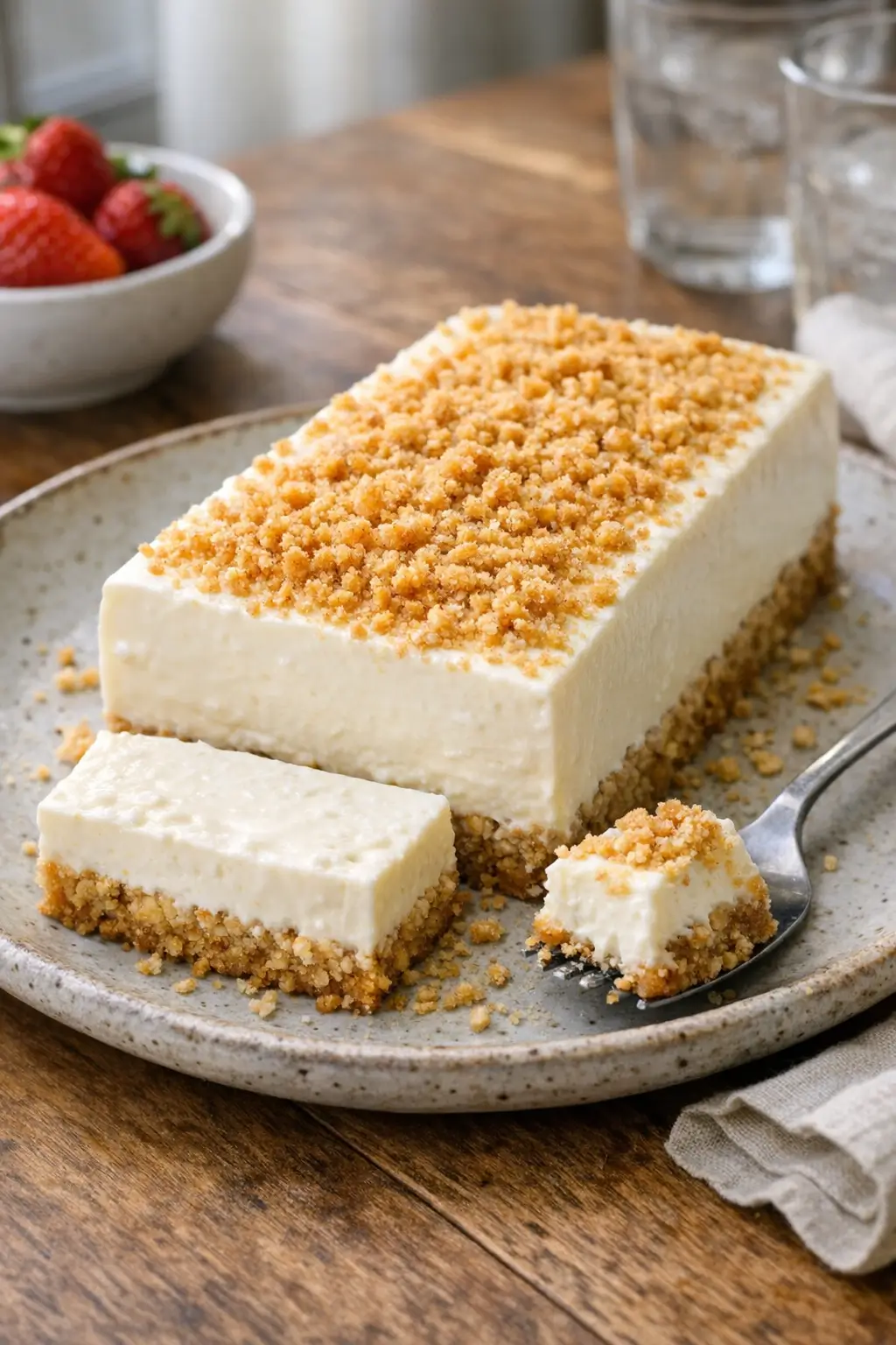 No-Bake Japanese Cheesecake with Yogurt and Cookies