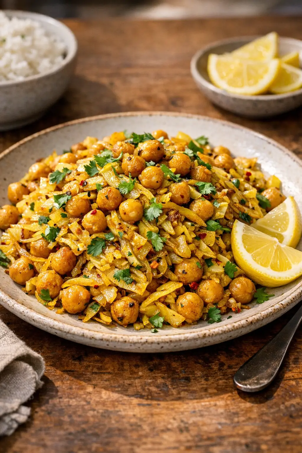 Spiced Chickpea and Cabbage Stir-Fry, Weeknight Fast