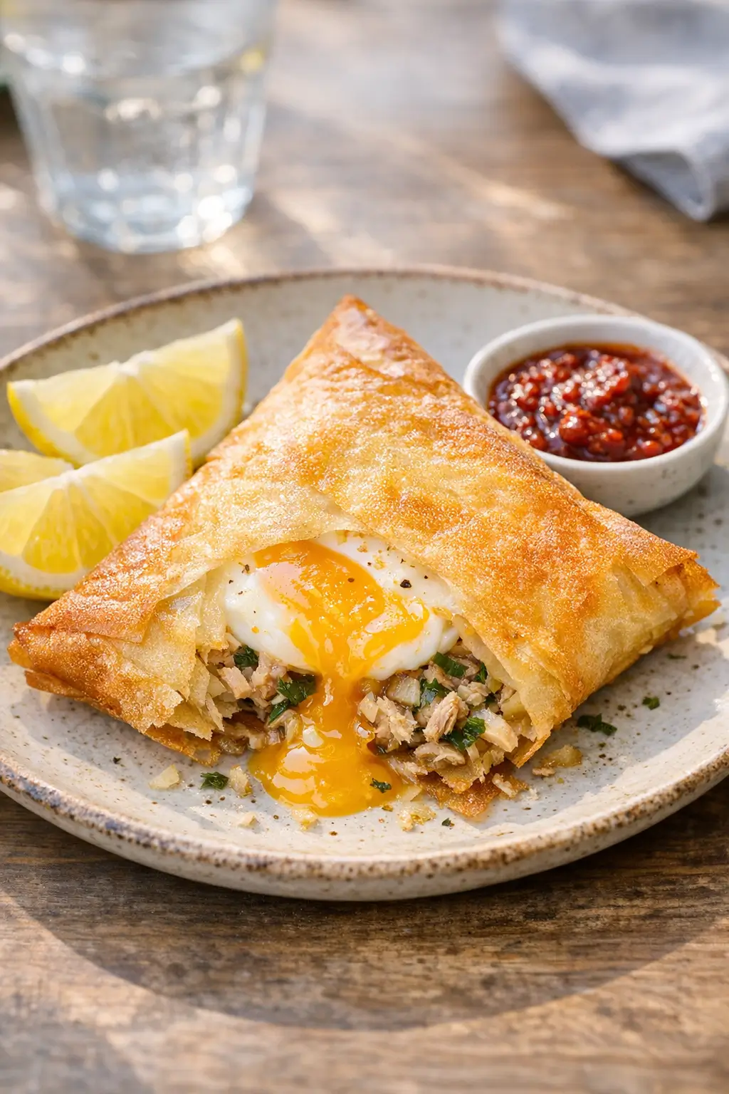 Tunisian Brik à l’Oeuf with Crisp Phyllo, Fast