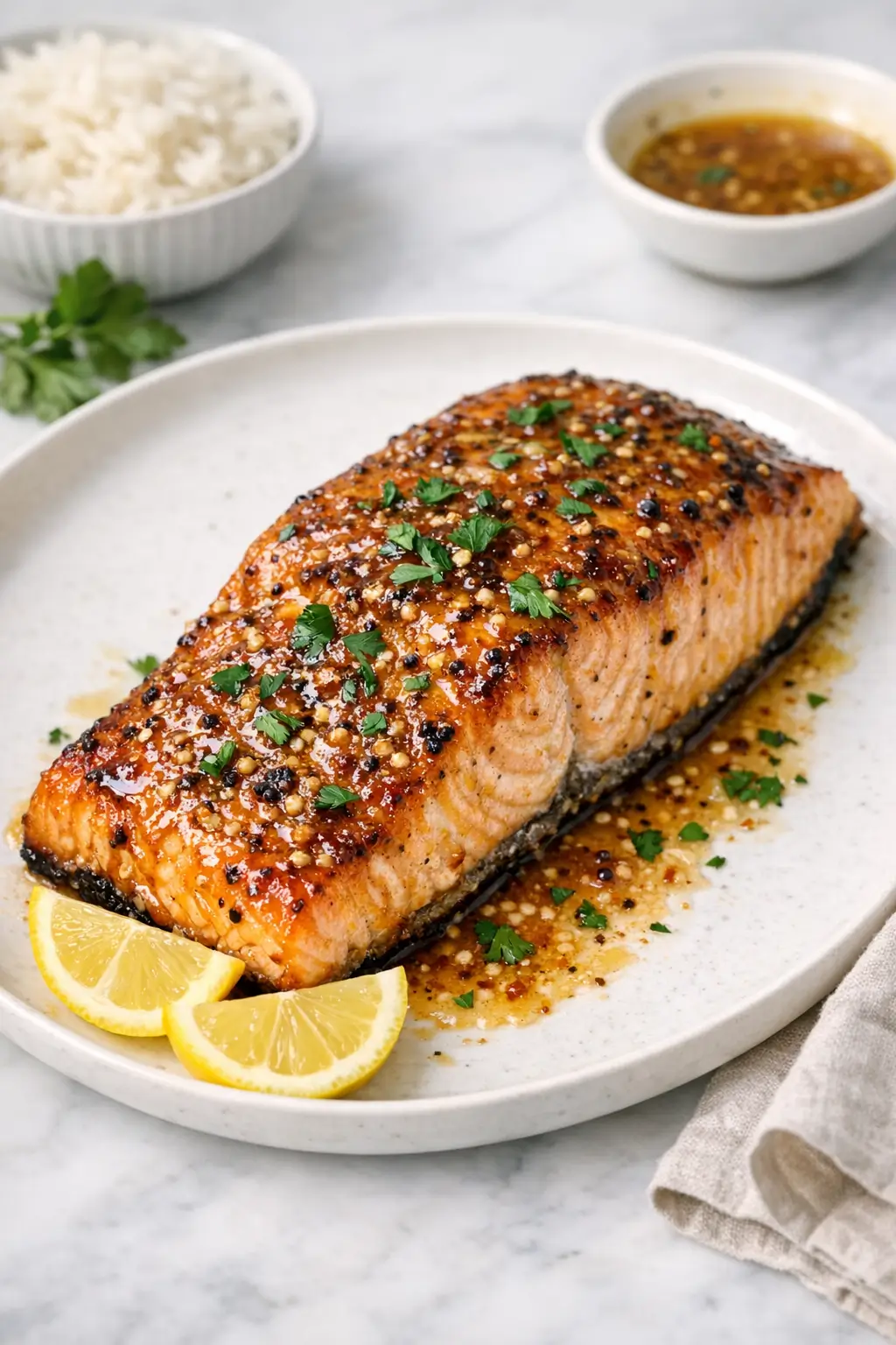 Easy Baked Salmon With Maple Dijon Glaze
