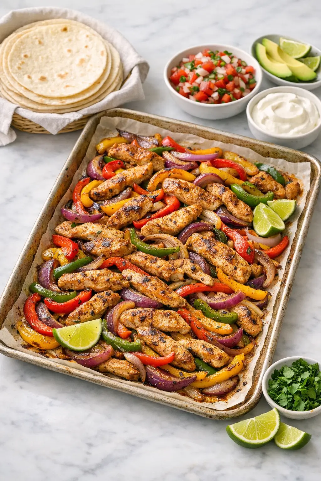 Chicken Fajita Sheet Pan Dinner for Busy Cinco de Mayo Nights