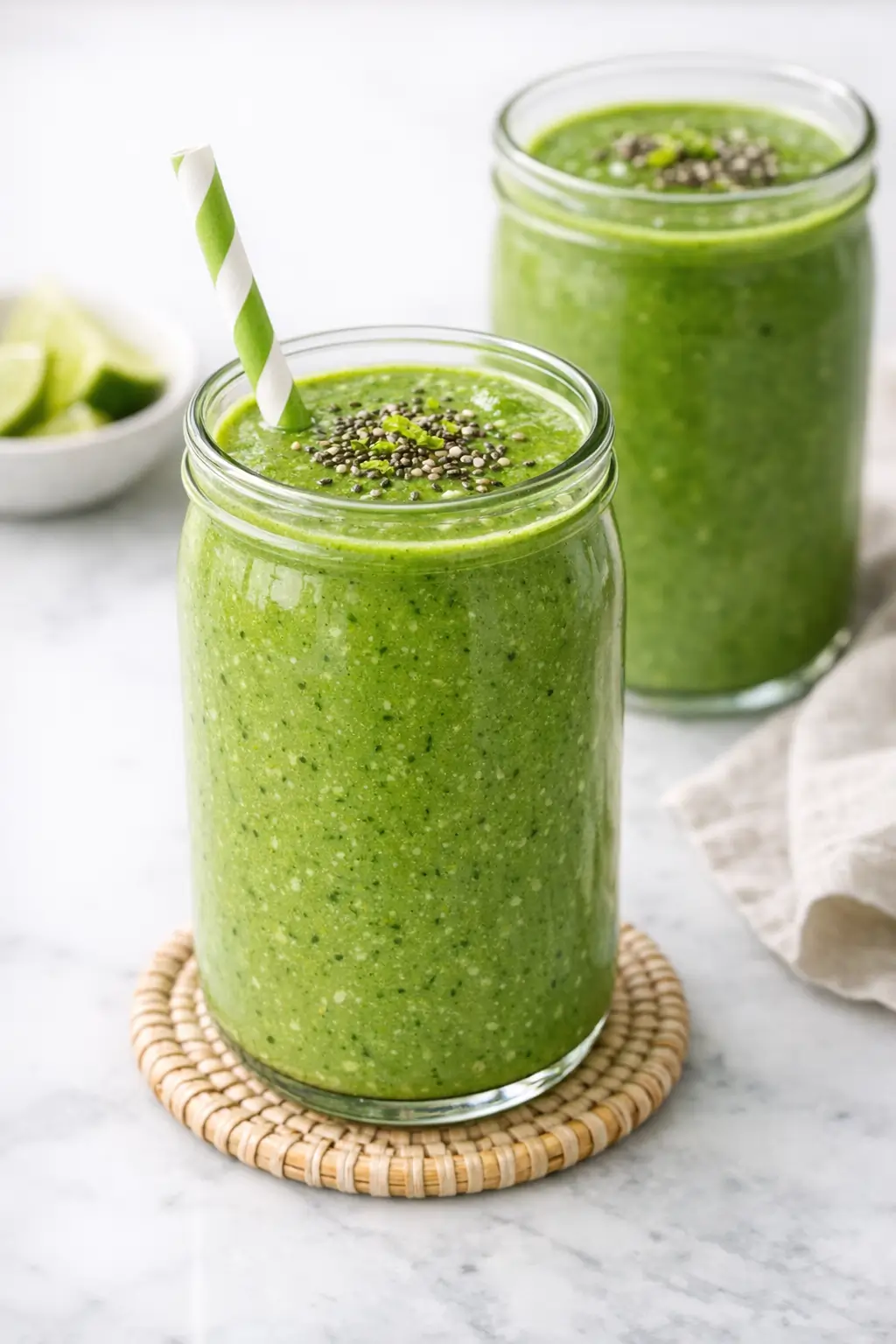 Earth Day Green Smoothie with Spinach and Mango