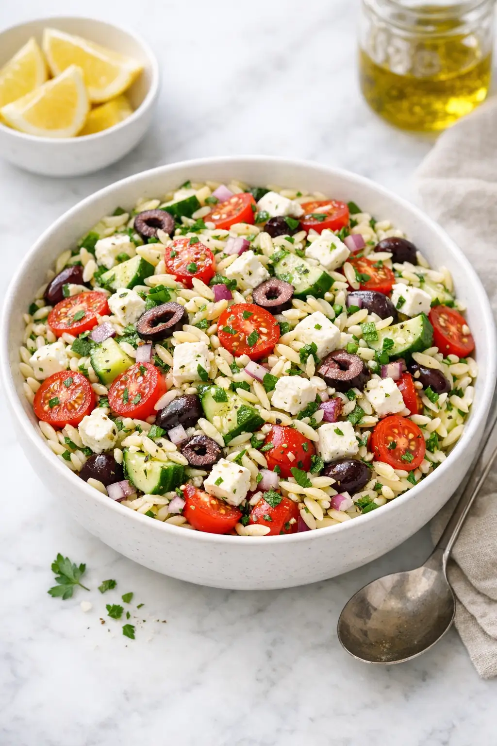 Greek Orzo Salad With Cucumber and Feta