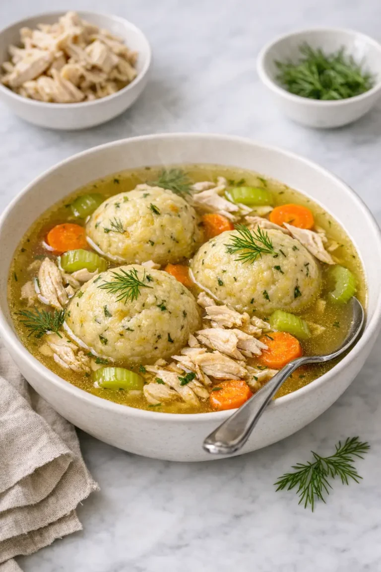 Matzo Ball Soup With Dill and Roasted Chicken