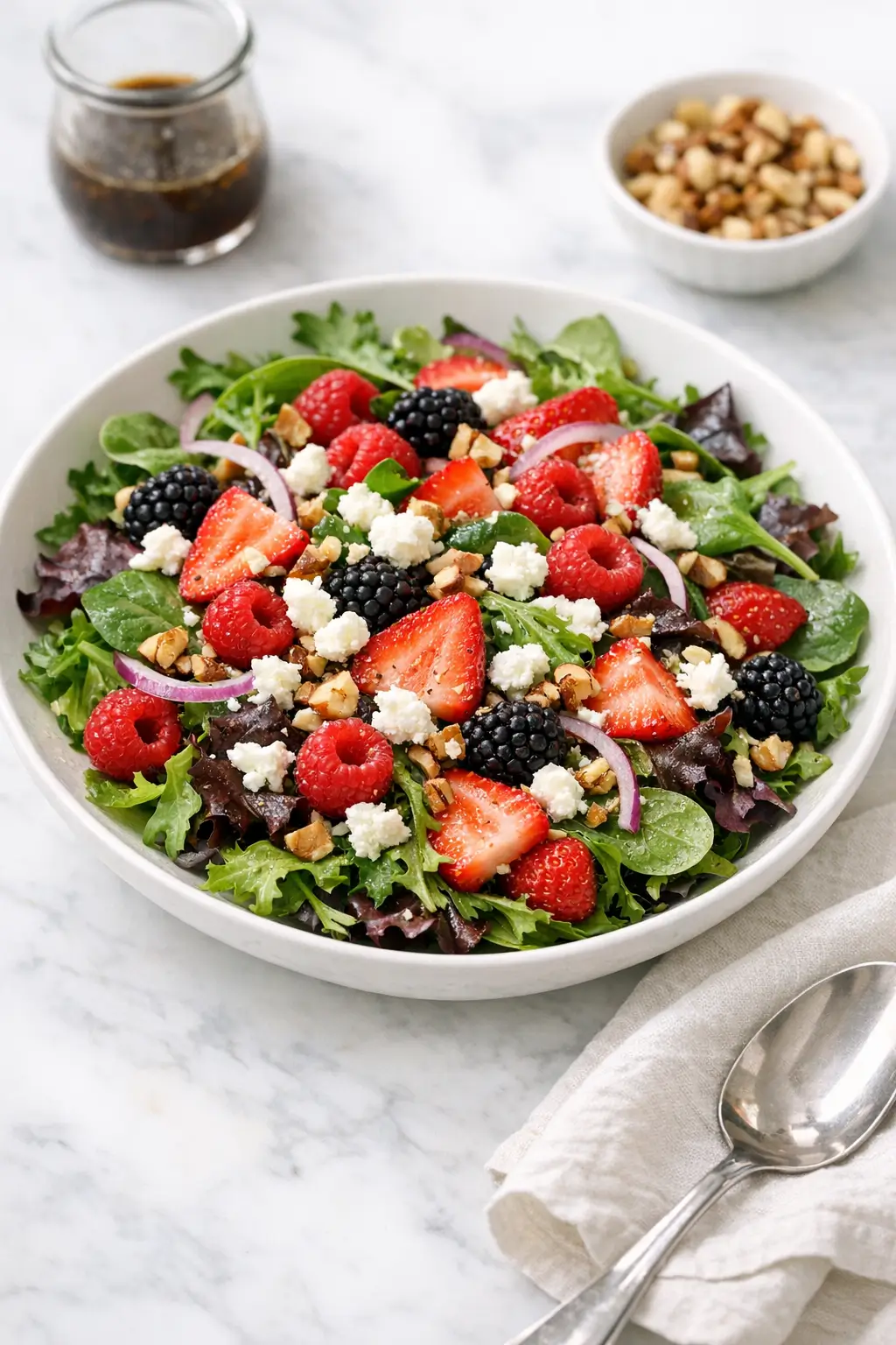 Spring Greens Salad with Goat Cheese and Berries