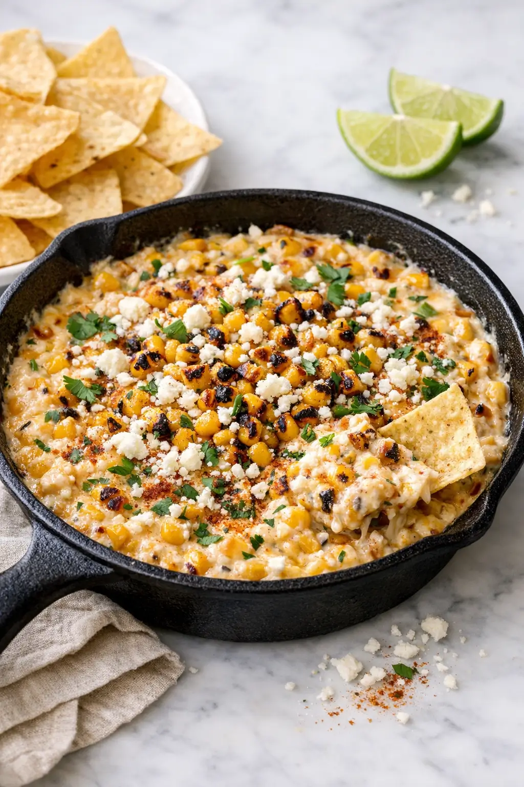 Street Corn Elote Dip with Cotija and Lime
