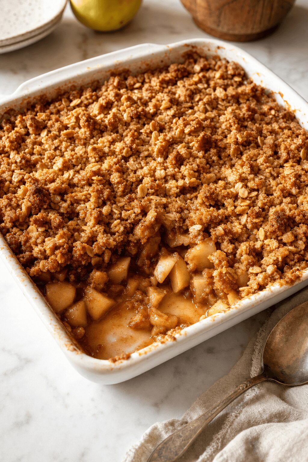 Apple Crisp With Oat Topping for Busy Autumn Nights