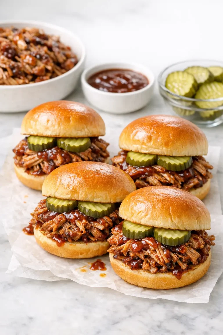 BBQ Pulled Pork Sliders with Pickles Made Easy