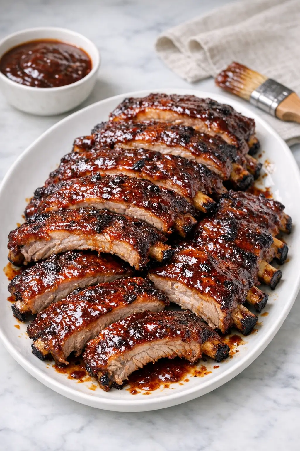 BBQ Ribs in the Oven with Sticky Sweet Sauce