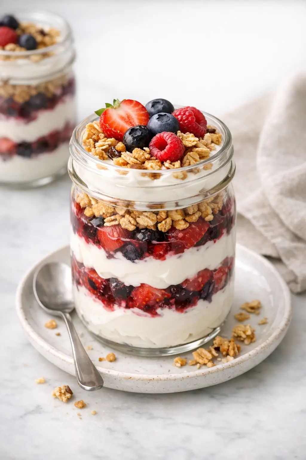 Berry Yogurt Parfaits in a Jar for Busy Mornings