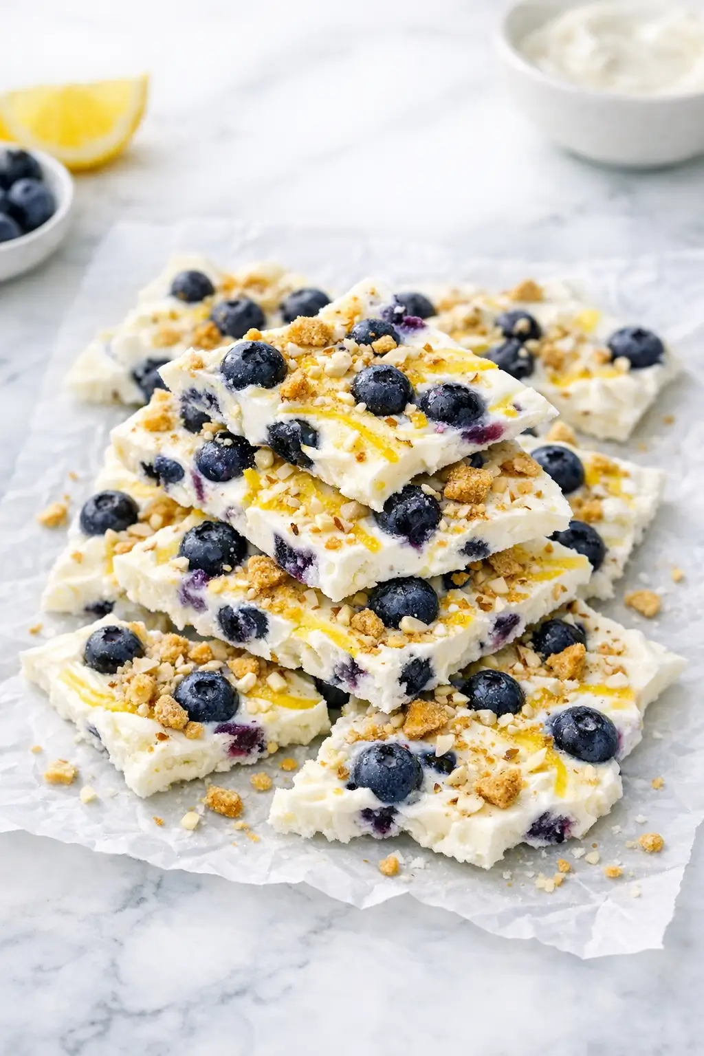 Blueberry Lemon Yogurt Bark for Busy Snack Times