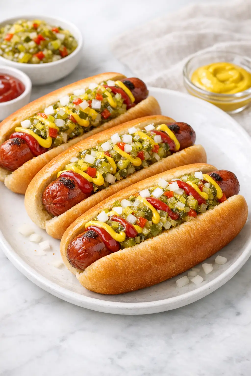 Classic Hot Dogs with Homemade Relish Made Easy