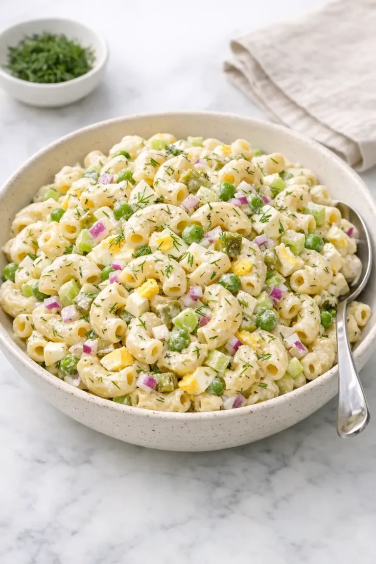 Creamy Macaroni Salad with Celery and Dill
