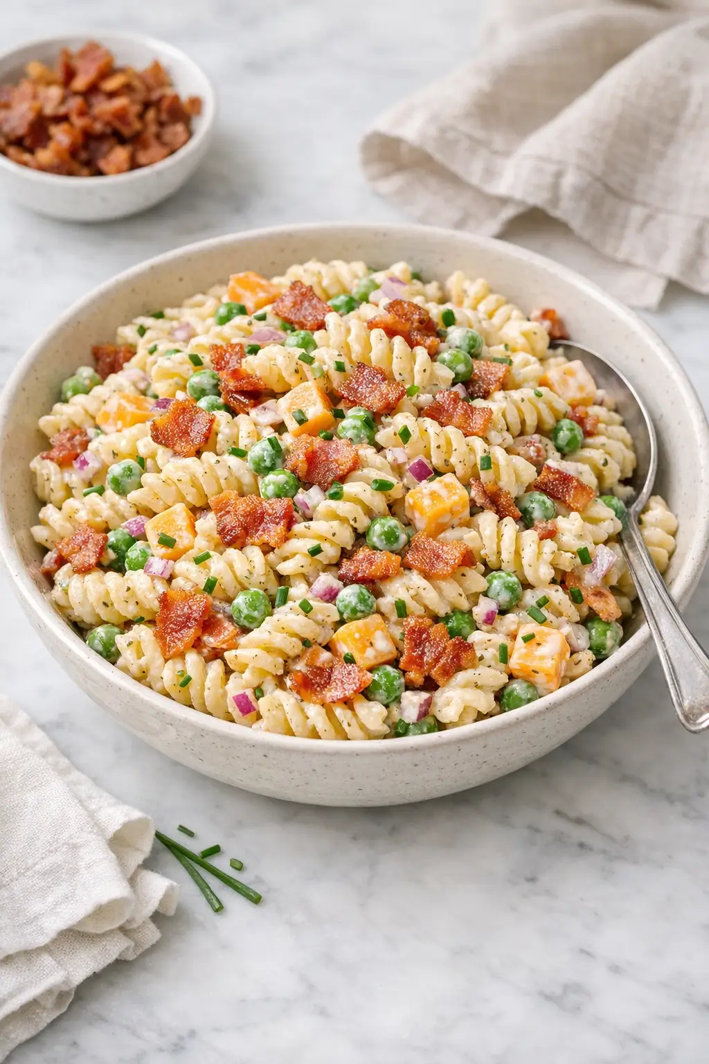Creamy Pasta Salad with Bacon and Ranch