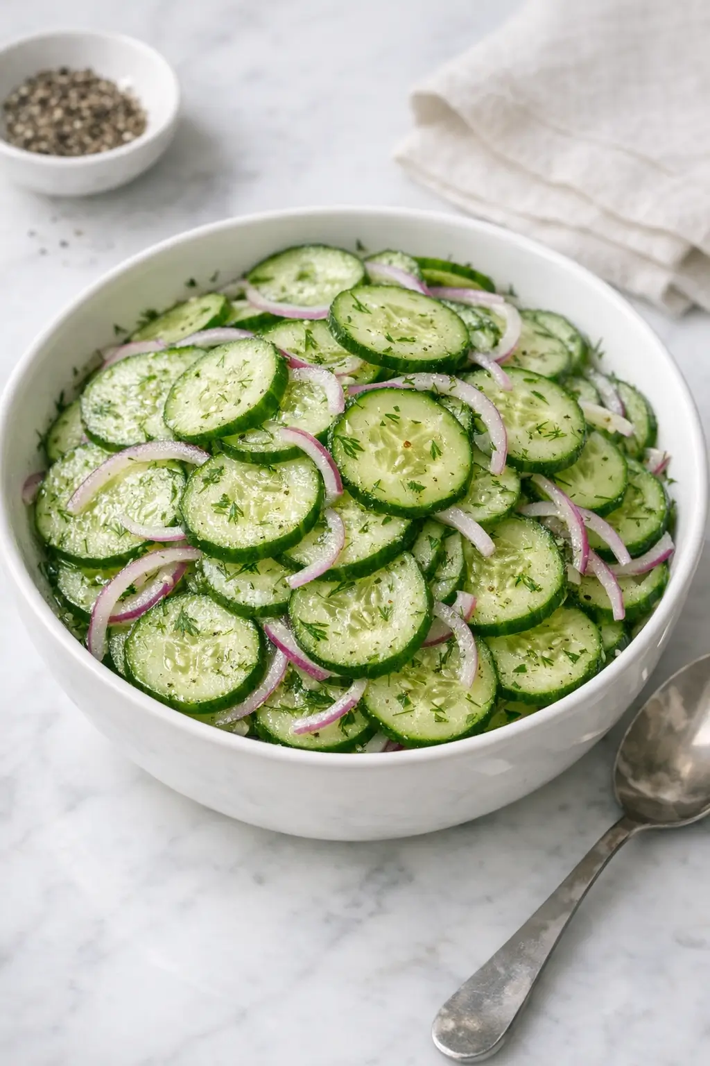 Cucumber Salad with Vinegar and Dill Made Easy