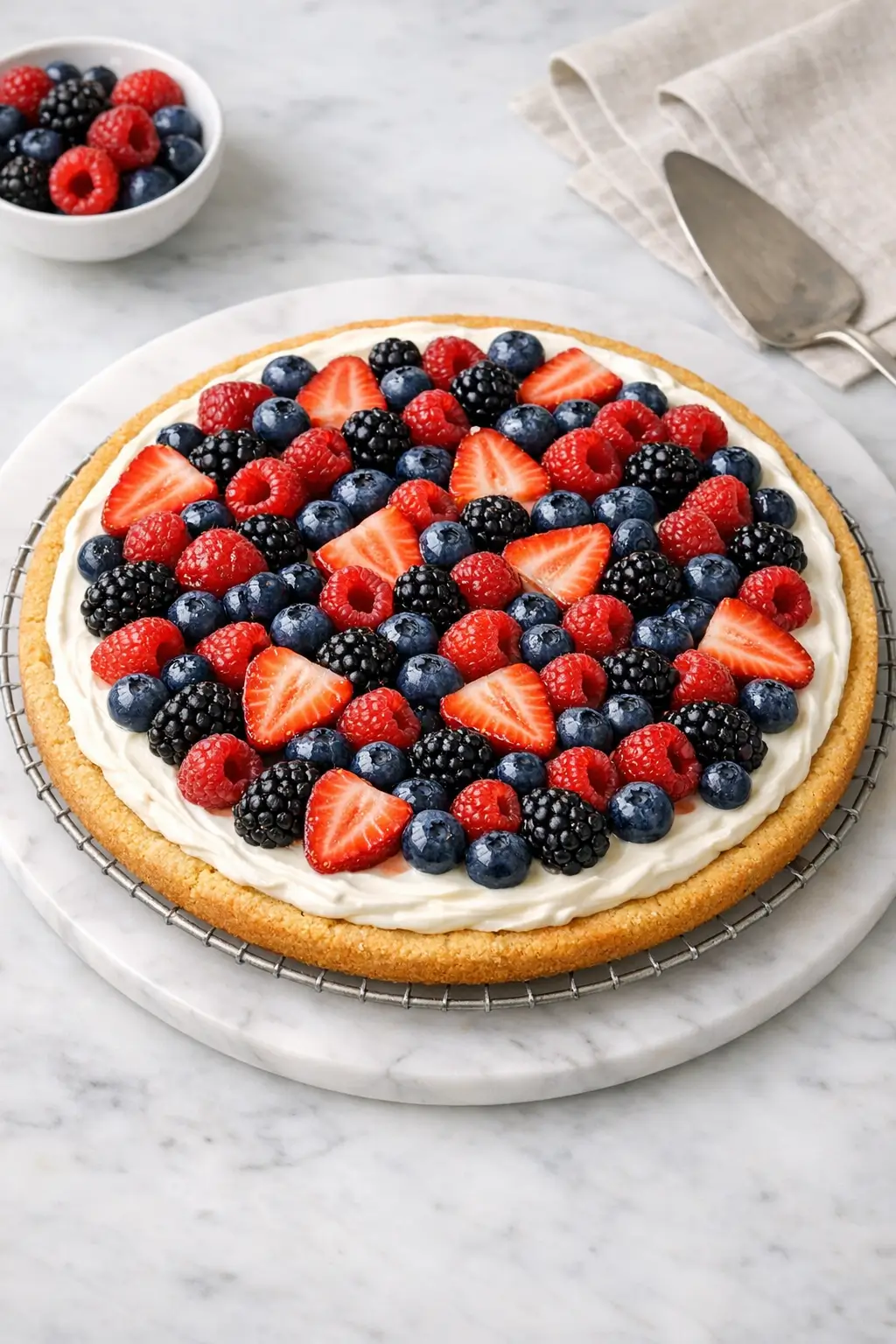 Easy Fruit Pizza with Cream Cheese and Berries