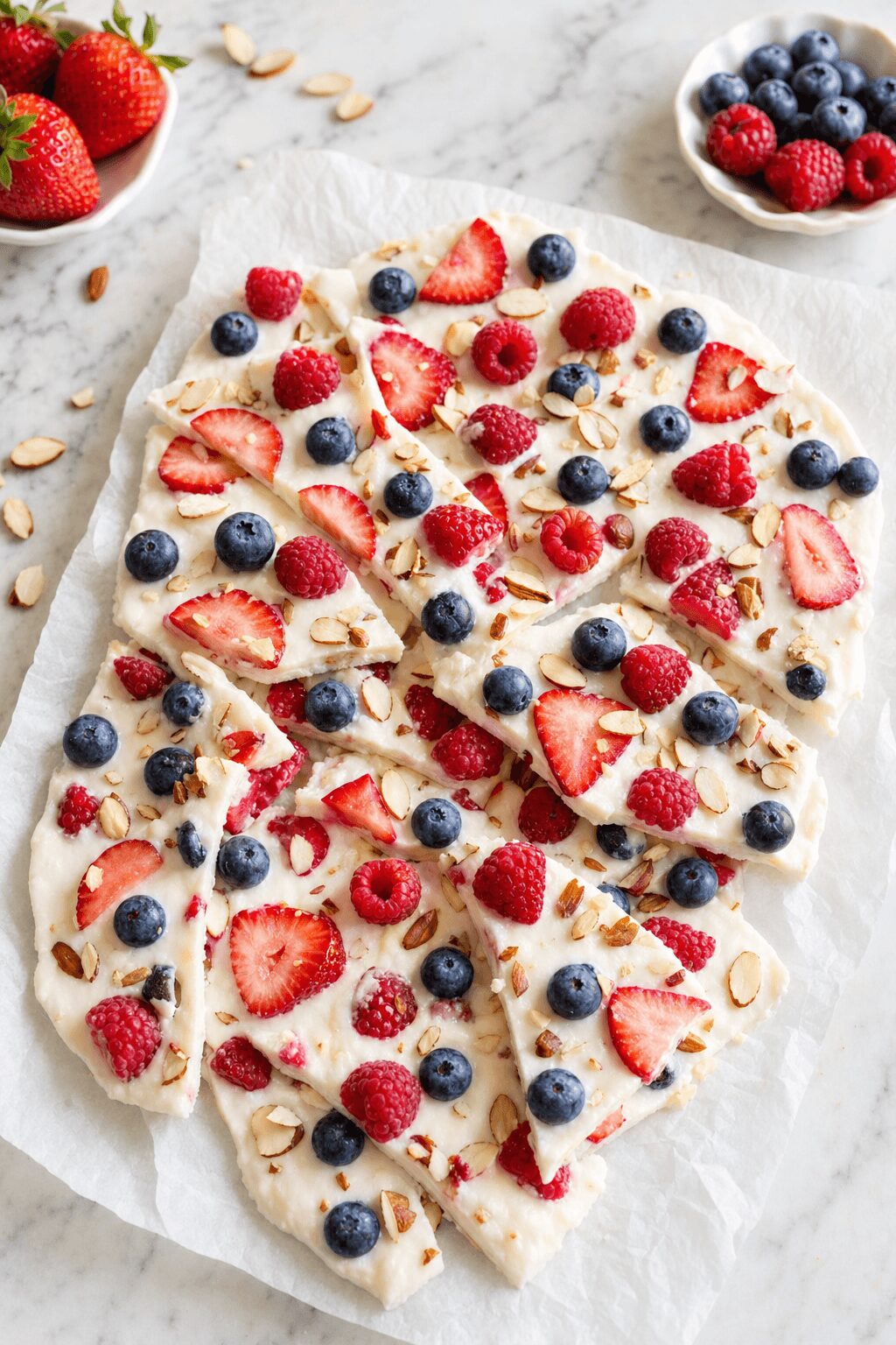 Frozen Yogurt Bark with Berries for Busy Snackers