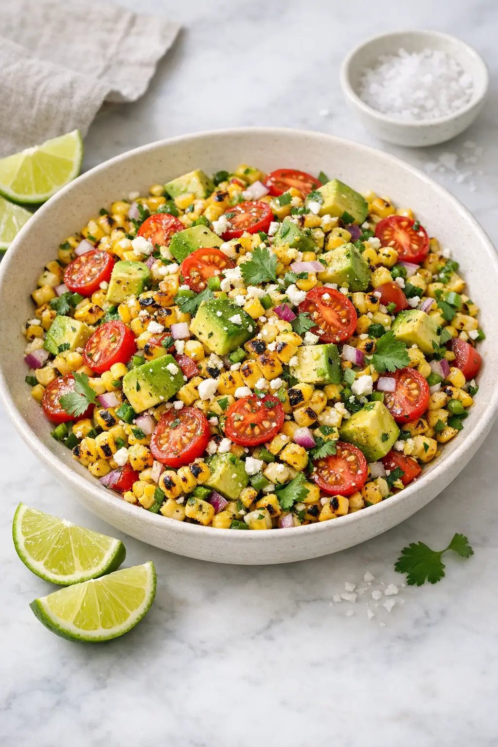 Grilled Corn Salad with Avocado and Lime Joy