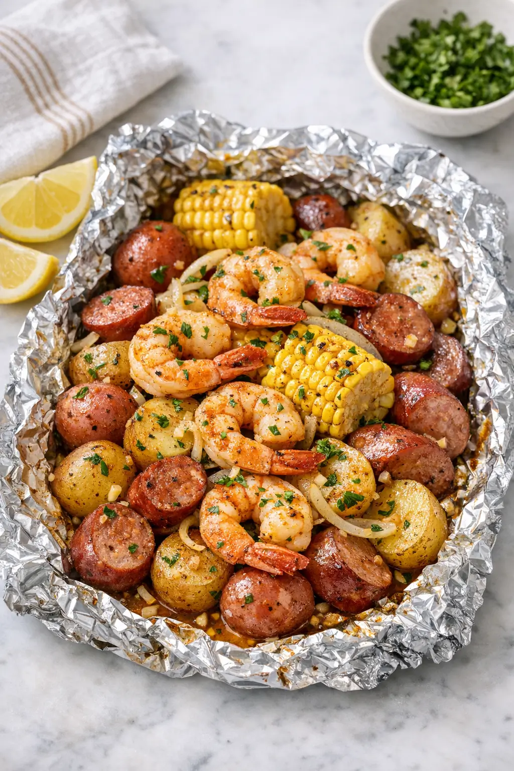 Easy Grilled Shrimp Boil Foil Packets for Summer