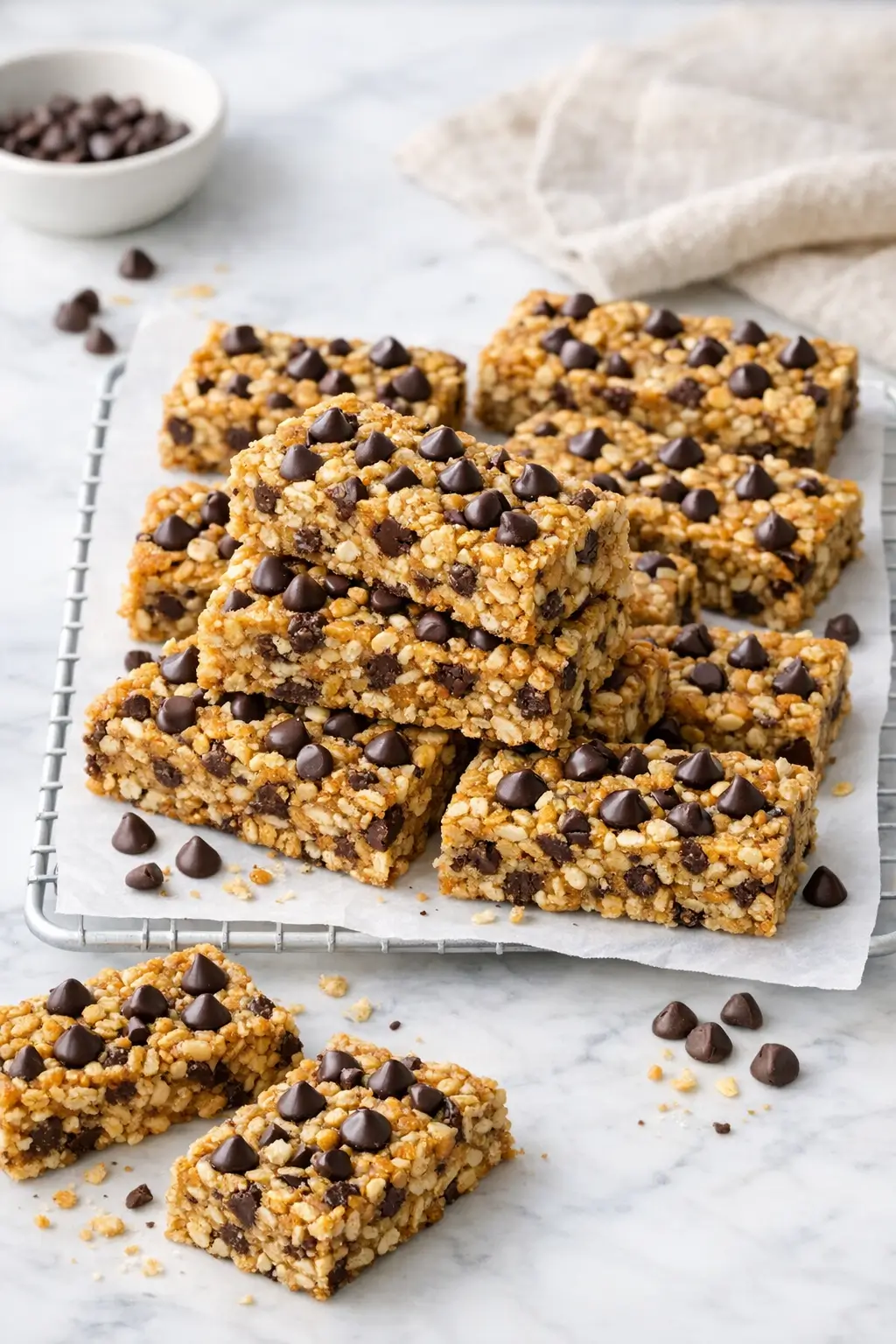 Homemade Granola Bars with Chocolate Chips Kids Love