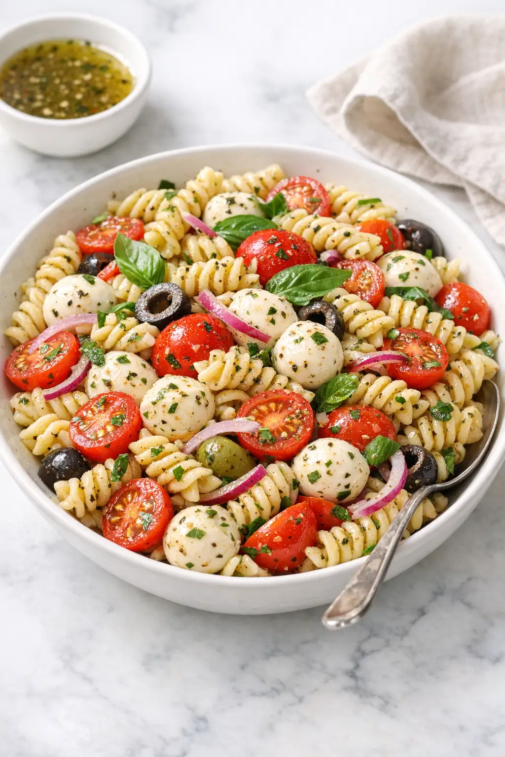 Pasta Salad with Mozzarella and Italian Herbs