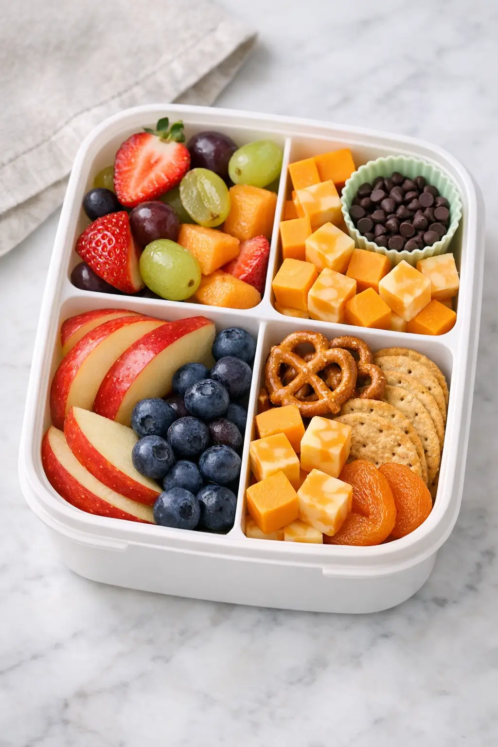 Easy Snack Box Ideas for Kids with Fruit and Cheese