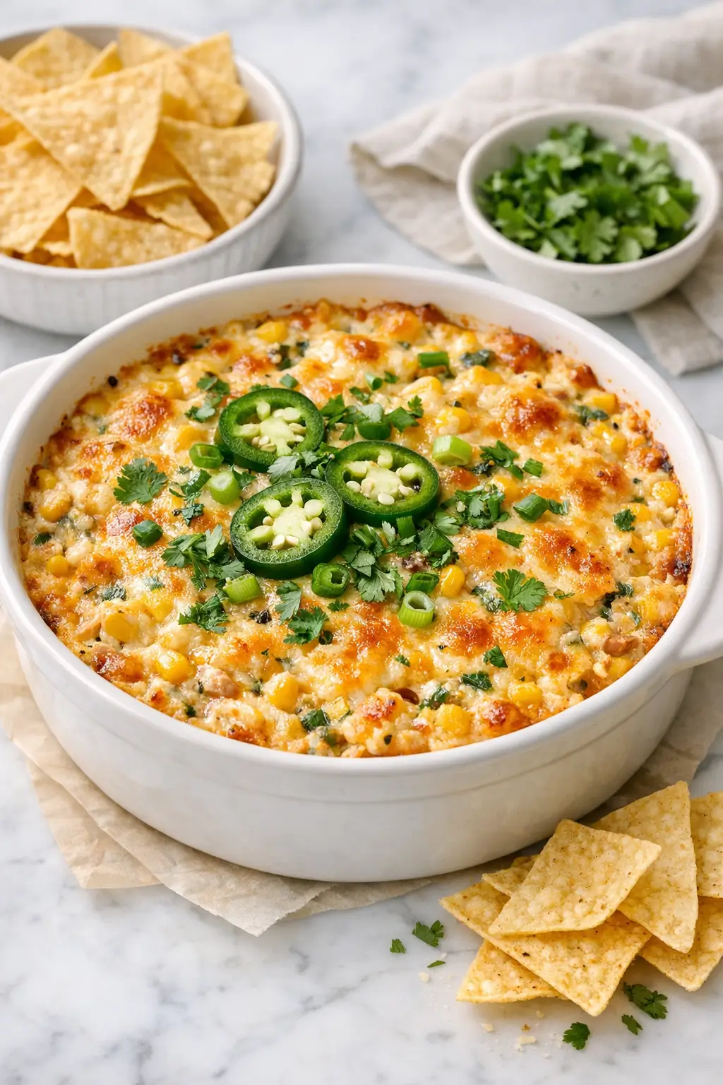 Spicy Corn Dip with Jalapeno and Cheese