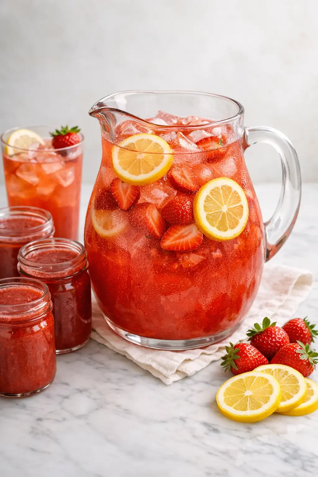Strawberry Lemonade Concentrate for Easy Pitchers