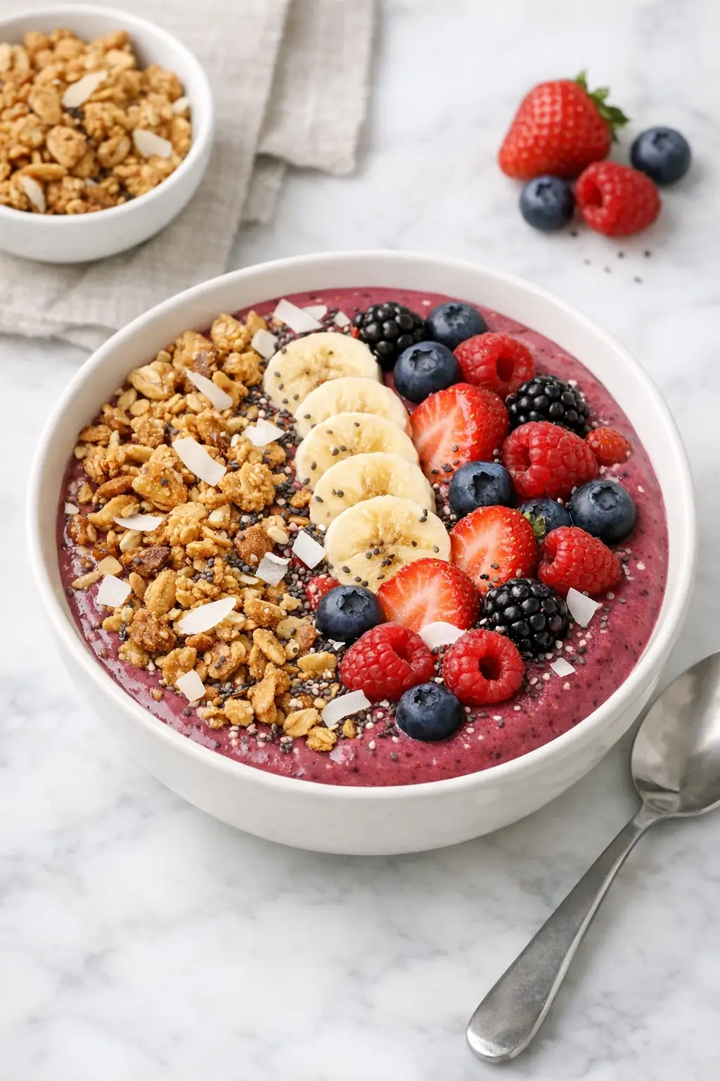 Summer Berry Smoothie Bowl with Granola Crunch