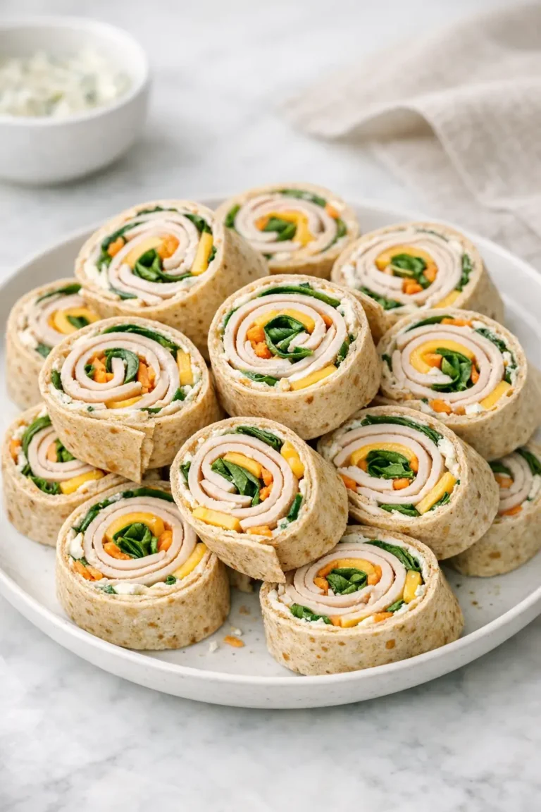 Turkey and Cheese Pinwheels for Easier School Lunches