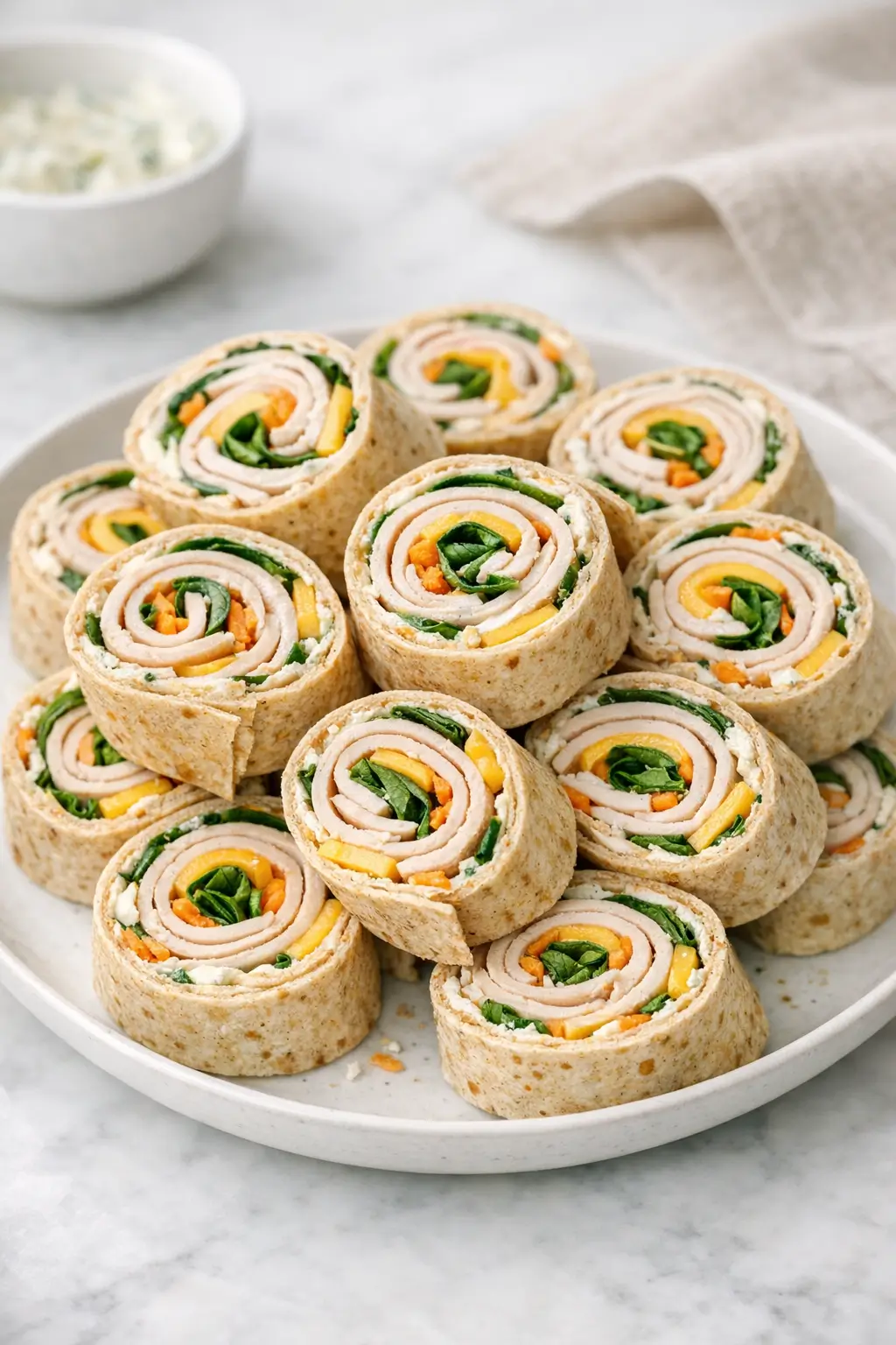 Turkey and Cheese Pinwheels for Easier School Lunches