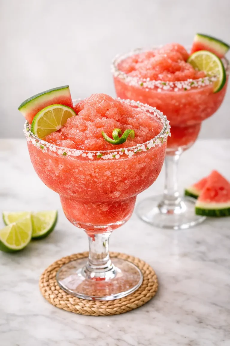 Watermelon Margarita Slushy with Bright Lime Twist