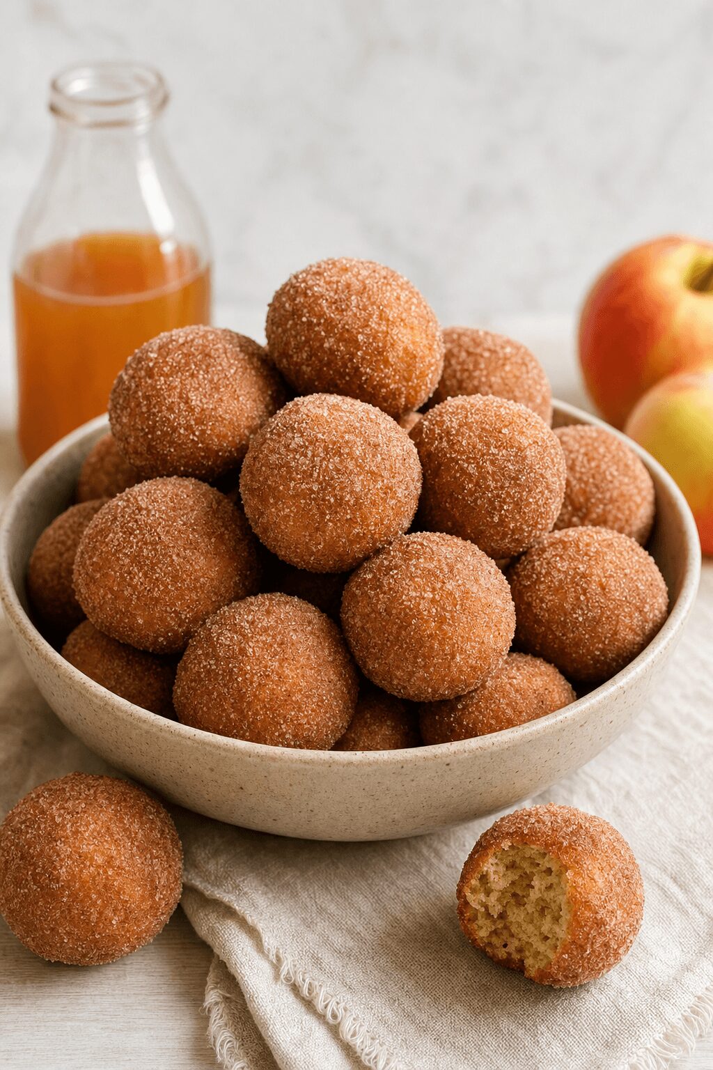 Apple Cider Donut Holes Baked Not Fried, Still Crisp