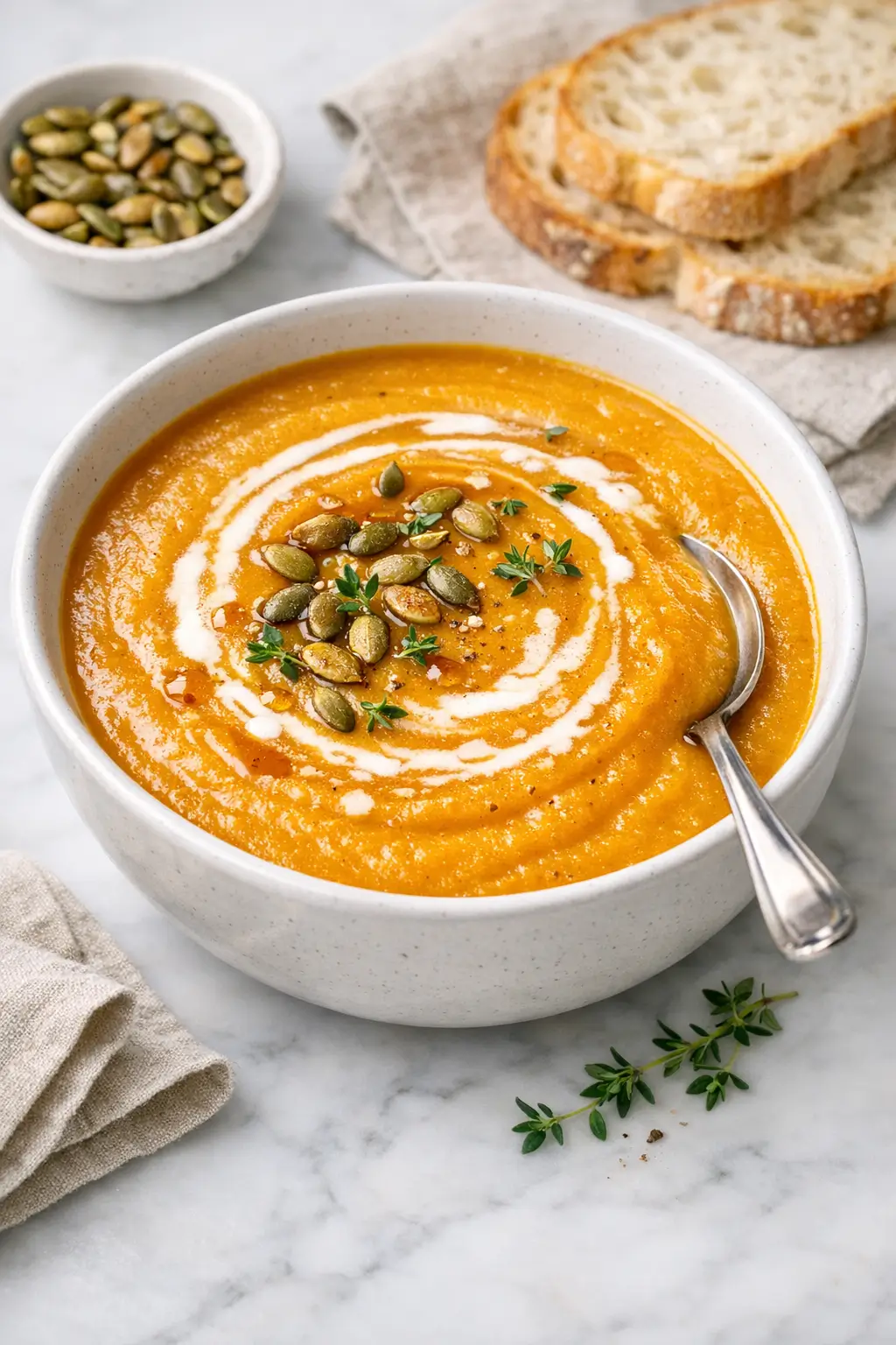 Butternut Squash Soup with Maple and Thyme