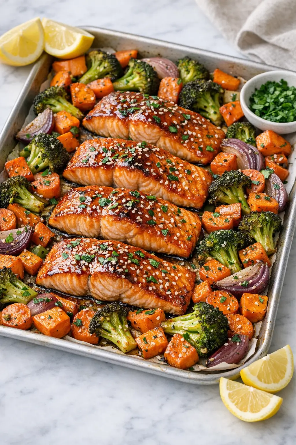 Maple Glazed Salmon with Roasted Veggies