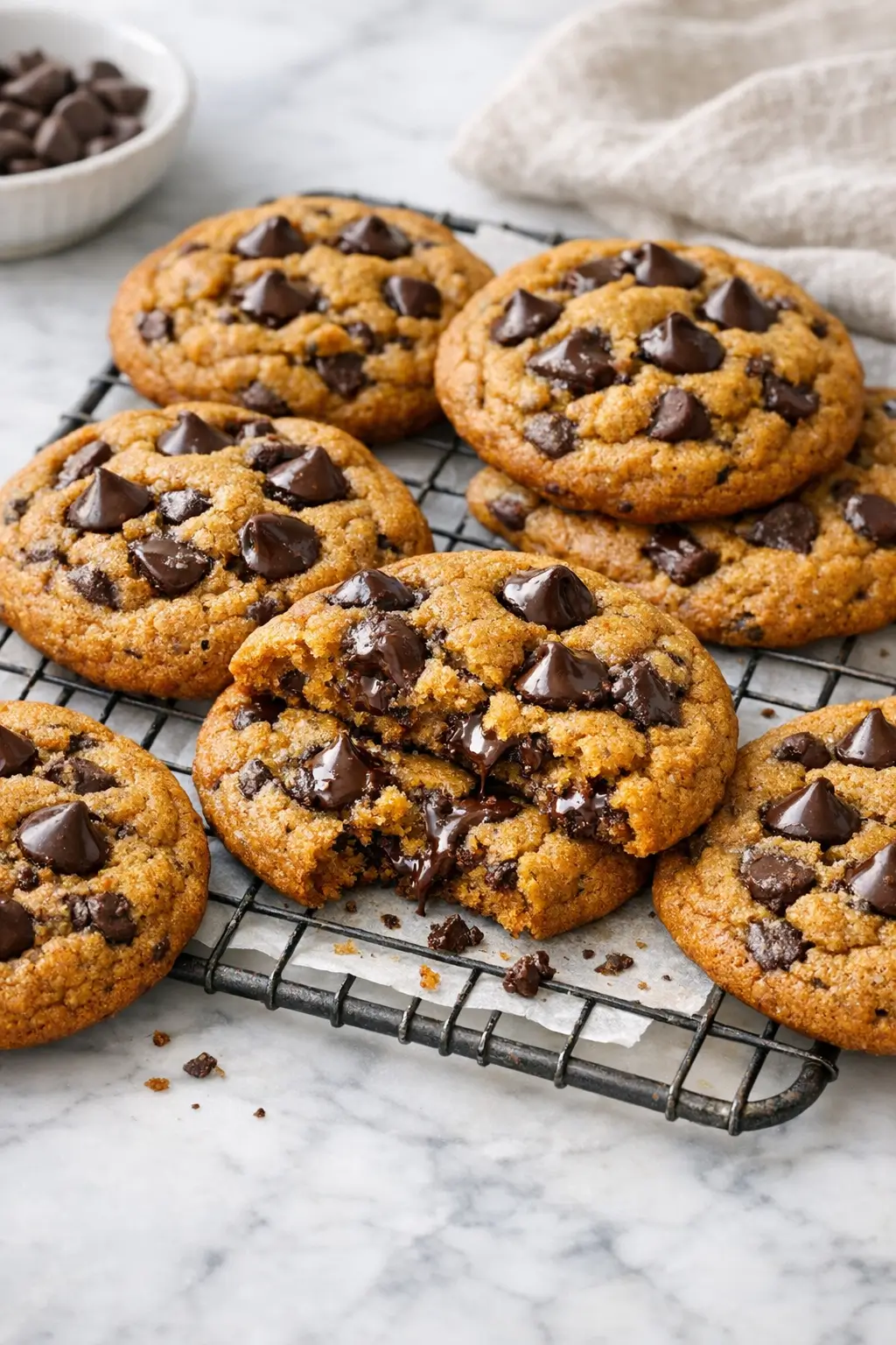 Pumpkin Chocolate Chip Cookies with Chewy Centers