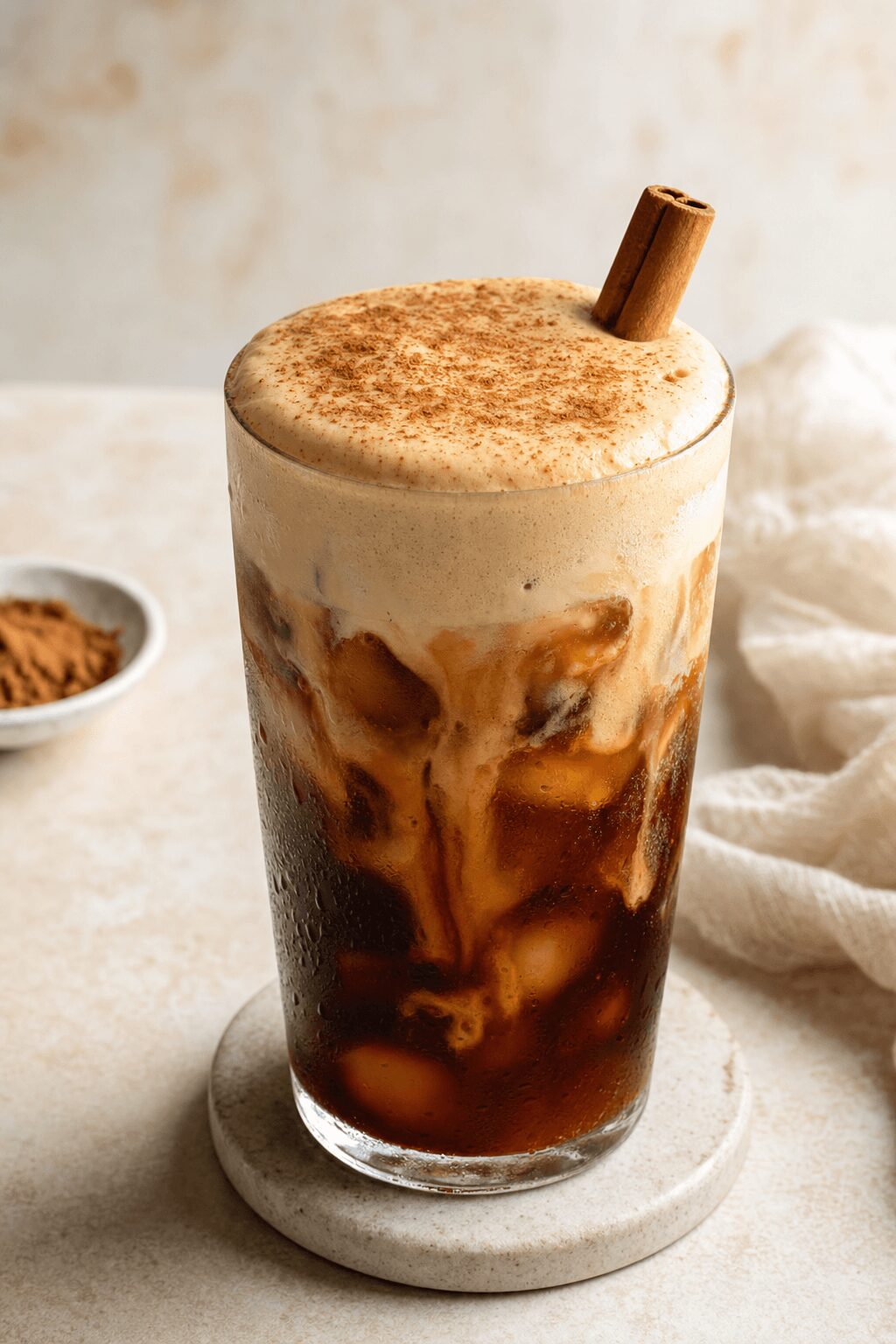 Pumpkin Cream Cold Brew Mocktail That Actually Foams