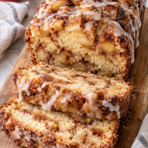 Apple Fritter Bread With Cinnamon Swirls, No Frying Needed