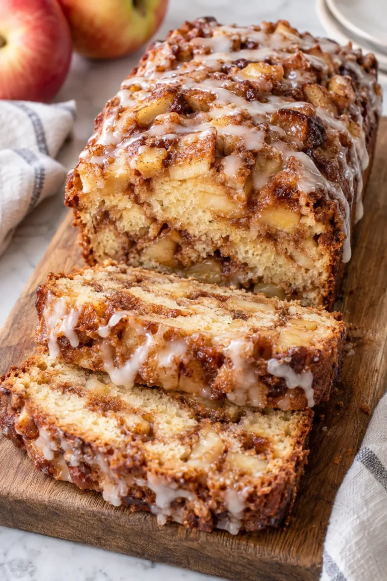 Apple Fritter Bread With Cinnamon Swirls, No Frying Needed