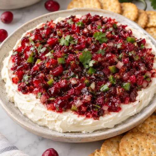 Make-Ahead Cranberry Jalapeno Cream Cheese Dip for Busy Hosts